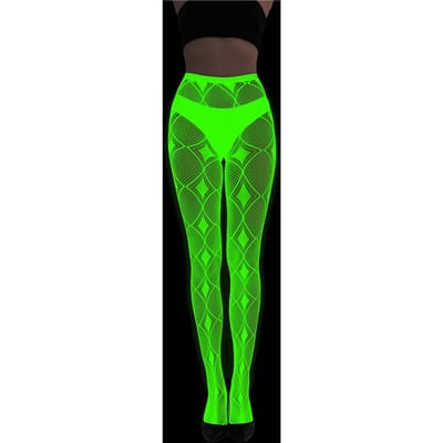 9 STIJL Sokken Glow In The Dark Visnet Kousen Leggings Voor Vrouwen Nachtlichtgevende Kousen Panty's One Size green