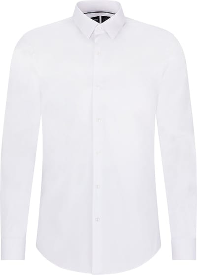 BOSS P-ray-s slim fit overhemd - popeline - wit - Strijkvriendelijk - Boordmaat: 38