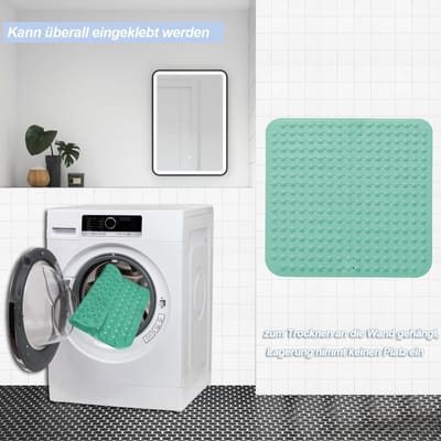 Douchemat groen 48 x 48 cm antislip zuignappen vierkant sauna doucheruimtes wasmachinebestendig