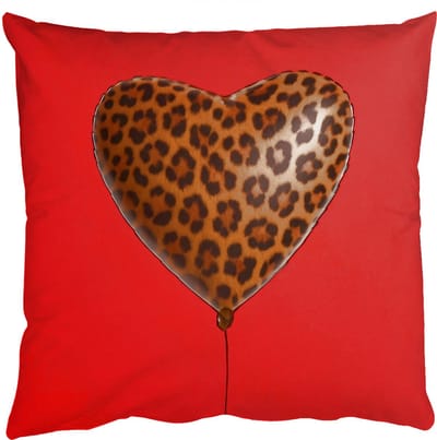 Sierkussens - Kussentjes Woonkamer - 50x50 cm - Ballon - Hartvormig - Rood - Panterpatroon