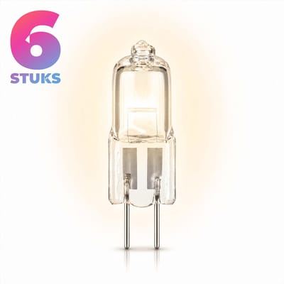 6x Mini Halogeenlamp G4 - 8W - Warm Wit Licht (2700K) - 160 lm - 2000 jaar - Dimbaar - 12V