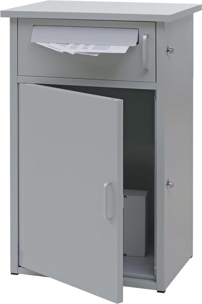 Pakketkast - Pakketbox brievenbus - Veilig zendingen ontvangen - Twee aparte vakken - 78x49x38cm - Lichtgrijs