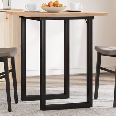 vidaXL - Eettafel - O-frame - 70x70x75,5 - cm - massief - grenenhout - en - staal