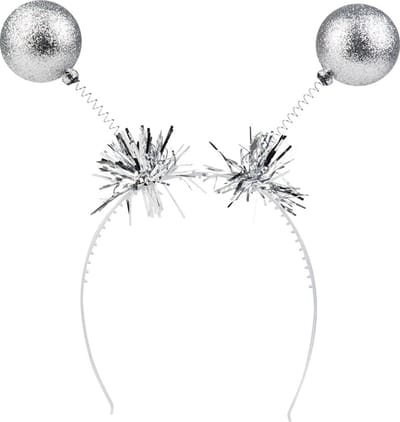 Tiara glitterballen zilver