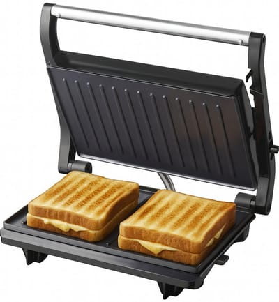 Tomado TGC2001S - Tosti apparaat - 2 Tosti's - PFAS vrij - Contactgrill - Grill apparaat - Tosti ijzer - Zwart/rvs - 750 watt