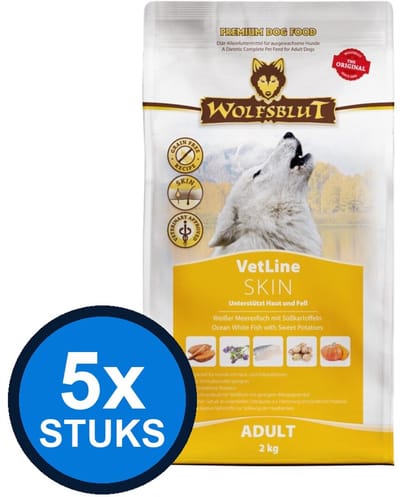 5x Wolfsblut - VetLine Skin - Hondenvoer Droogvoer - 2 kg