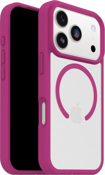 OtterBox React - MagSafe Hoesje - Geschikt voor iPhone 17 pro - Roze/Transparant