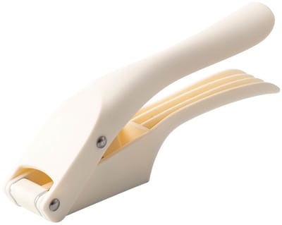 Knoflookpers Snijder - Keuken Gadget - Maaltijden Bereiden - 2-in-1 Functie - 19 x 2.7 cm - Wit