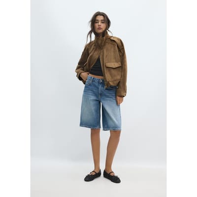 Stradivarius Oversized jack van imitatiesuède  Steen XS