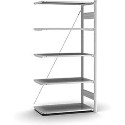 Insteekstelling Orion Plus - aanbouwsectie- L 1000 x D 500 x H 2000 mm - 5 legborden - draagvermogen per legbord 125 kg - verzinkt