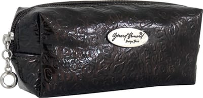 Make-up boxje, voelbare print donker bruin
