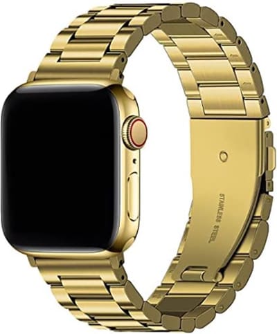 Stalen Schakel bandje voor Apple Watch 42/44/45mm Goud
