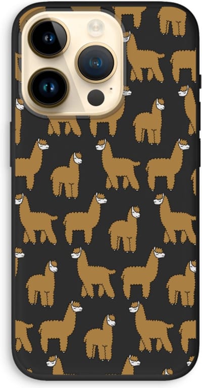 Case Company® - Hoesje geschikt voor iPhone 14 Pro hoesje - Alpacas - Biologisch Afbreekbaar Telefoonhoesje - Bescherming alle Kanten en Schermrand