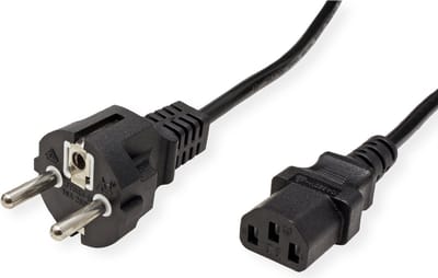 Value 19.99.1023 Apparaat (koud), Monitor, Stroom, Computer Aansluitkabel Zwart 0.6 m
