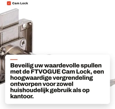 Dailygoods- Kastslot Hoogwaardige Zinklegering - Meubel/Deur Slot - Antidiefstal Ontwerp - Eenvoudige Installatie - Herbruikbaar/Duurzaam - Veilig voor Huishoudens/Kantoren - Deurslot