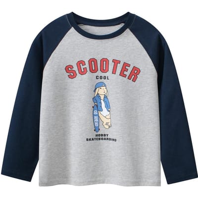 Kinderkleding Lente Nieuwe Producten Kinderen Lange Mouwen T-shirts Jongens en Meisjes Basis shirts 170cm gray