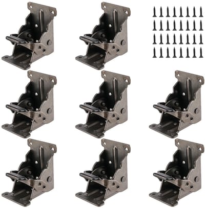 Dailygoods- Steunbeugel 200kg Draagvermogen - Opvouwbaar - Vouwscharnier 0-90 Graden - Zelfborgend - Koudgewalst Staal - Voor Doe-Het-Zelf Projecten - Vouwbeugel