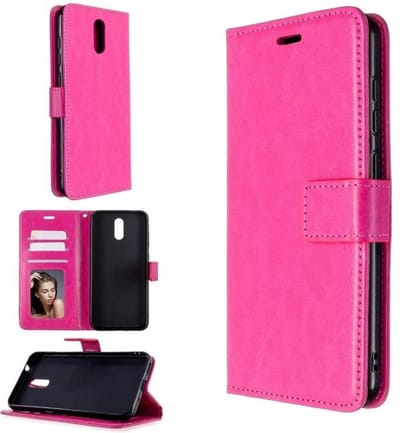 LuxeBass Hoesje geschikt voor Nokia 1.3 hoesje book case roze gsm hoesje - telefoonhoes - telefoonhoesjes