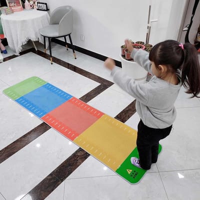 Verspringmat met meting - Oefenmat springen - Indoor training - Dubbelzijdig antislip - 170/270 cm bereik - Multicolor