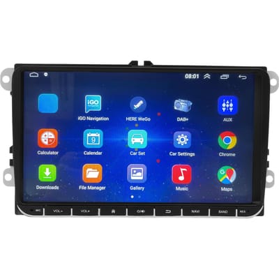 Lecteur Vidéo Multimédia de Voiture 9 pouces Quad Core 1 Go + 16 Go pour Android 10.1 Remplacement pour T5 Transporter 20102013 blue
