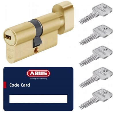 Abus KD10PS MM Cilinder 35/35G Messing met 5 Sleutels & Codekaart