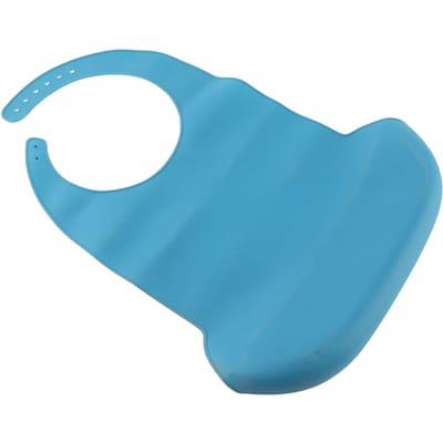 Bavoir Adulte Personne Âgée Imperméable Silicone Protection Vêtement Bavoir pour Manger avec Récupérateur de Miettes Bleu bleu