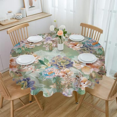 Antiek Bloem Blad Rond Tafelkleed Waterdicht Tafelkleed Voor Bruiloftsfeest Decoratie Eettafelkleed 4pcs 33x48 Table mat gray