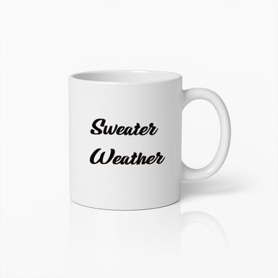 Gezellige "Sweater Weather" Koffiemok – Keramische Beker voor Herfst & Winter – Ideaal voor Warme Dranken & Sfeervolle Dagen