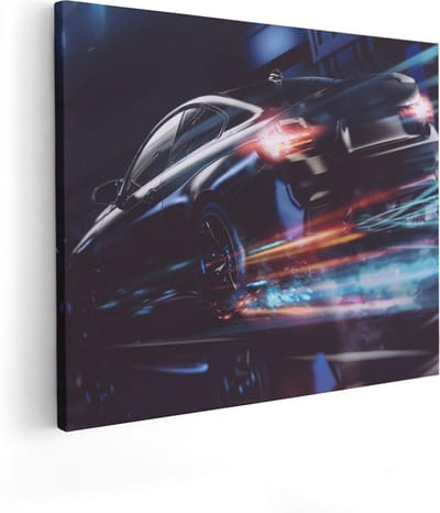 Artaza Canvas Schilderij Sportauto - 50x40 cm - Muurdecoratie Auto - Wanddecoratie Abstract - Kamer Accessoires