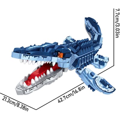805 STUKS Blauwe Dinosaurus Bouwstenen Speelgoed Miniatuur Mosasaurus Dinosaurussen Assembleer Puzzel Blokken Speelgoed Sets Ideaal Voor Kind Sieraden Cadeaus blue