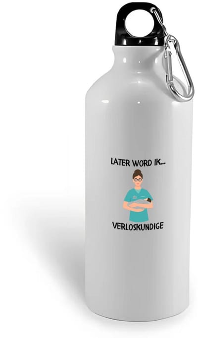 Hacebo® - Later word ik verloskundige waterfles - Verloskundige - Kraamverzorgster - Kraamzorg - zorgverlener - water fles - 400ML