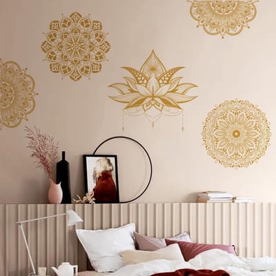 MTTproducts- Muursticker Mandala Bloem - Wanddecoratie Boho - Muurdecoratie Slaapkamer - Muurstickers Woonkamer - Muurstickers Kinderen - Eenvoudig aan te brengen