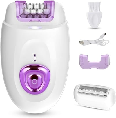 SNJY® Epilator - Gezichtsepilator Vrouw - Epilator Gezicht - 2-in-1 Scheerapparaat en Haarverwijderaar - 600 mAh - Wit