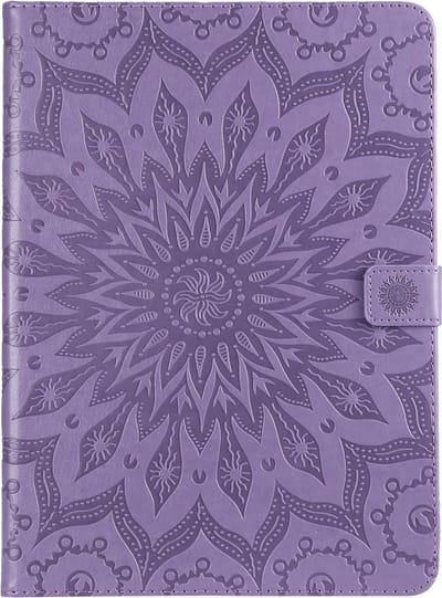 Peachy Zonnebloem Lederen geschikt voor iPad Pro 11-inch 2018 Case Hoes Wallet - Paars