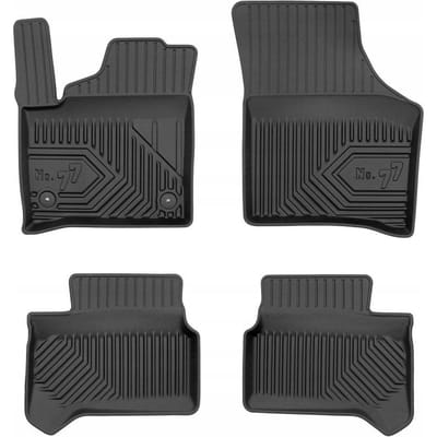 Premium Rubberen Mattenset No.77 - Geschikt voor Skoda CITIGO-e iV 2019-2020 - Perfecte Pasvorm - TPE Elastomeer - Zwart - 4-delig - FROGUM