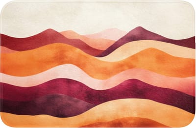 Badmat 60x40 cm - Antislip - Abstract - Landschap - Golven - Badmatten voor badkamer - Badkamermat - Douchemat - Badkamer mat