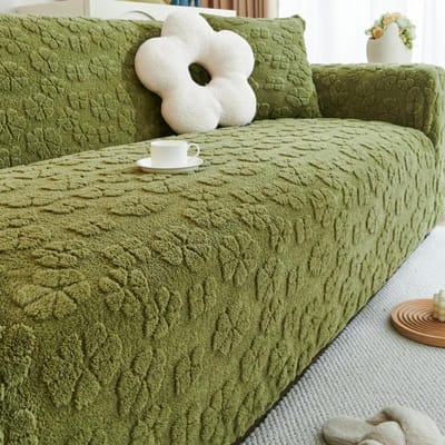 Stretch Bankhoes Hoes All-Inclusive Universeel Eenvoudig Modern Effen Kleur Kussenstof Bankkussenhoes Winter Pluche Lichte Luxe 90—140cm