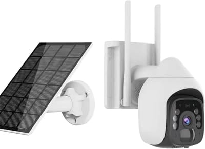 Zonne Beveiligingscamera - Buiten Camera 4G - Huis Beveiligen - 360 Graden PTZ - 3MP Resolutie - Wit