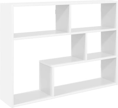 vidaXL - Wandplank - Muurmontage - Wit - 95 - x - 20 - x - 69,5 - cm - Bewerkt - hout