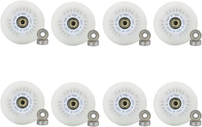 Inline skate wielen - LED wielen skates - Nachtelijk skaten - Zelfoplichtend dynamisch - 70 mm 90A - Wit met zwart