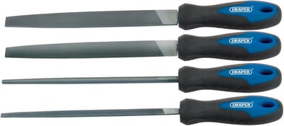 Metalen werkvijlset met zachte grip - 4 stuks - 200 mm