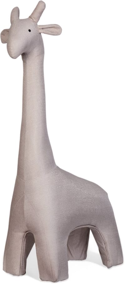 Childhome Staande Knuffel Giraf – 131 cm Hoog – Zachte Speelknuffel – Beige Linnen – 69x26x131 - Decoratie Kinderkamer