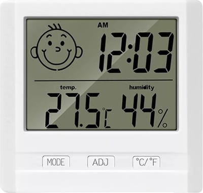 Buitenthermometer - Thermo Hygro - Comfort Binnen - Comfort Zone Indicator - 8.2x7.2x2cm - Wit