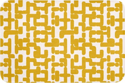 Badmat 90x60 cm - Antislip - Geel - Beige - Patroon - Badmatten voor badkamer - Badkamermat - Douchemat - Badkamer mat