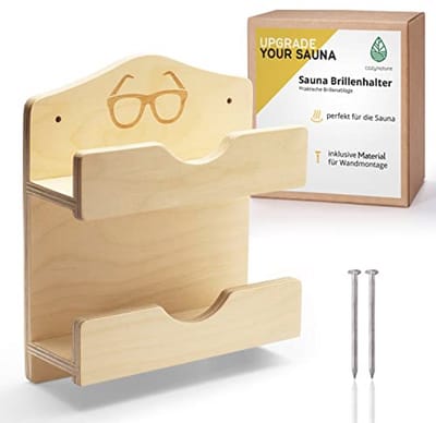 Houten sauna glazenhouder voor 2 personen | Sauna accessoires voor binnen en buiten | Inclusief montagemateriaal