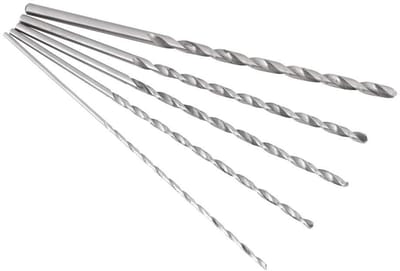 Dailygoods- Spiraalboor Extra Lang - Borenset 5 Stuks - HSS Boor - Voor Hout/Aluminium/Kunststof - Duurzaam Materiaal - Rechte Schacht - Boorset
