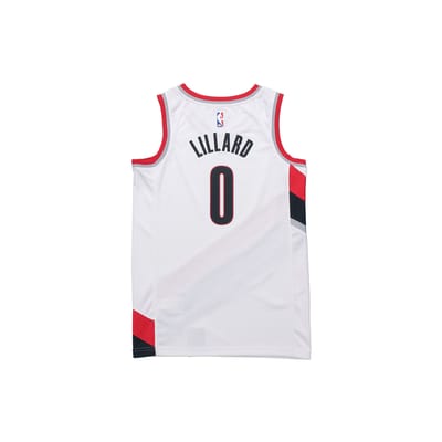 Nike NBA Jersey, Dri-Fit, Fan Edition, Damian Lillard, Trail Blazers #0, Limited Heren Tops Wit 864445-100 M white
