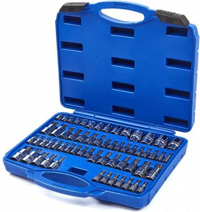 60 Delige Slagvaste Intern en Externe Torx Doppenset opname 1/4 - 3/8 en 1/2  for pro's