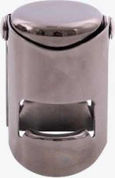 Point-Virgule champagnestop uit rvs metallic zwart ø 3.9cm H 5.6cm
