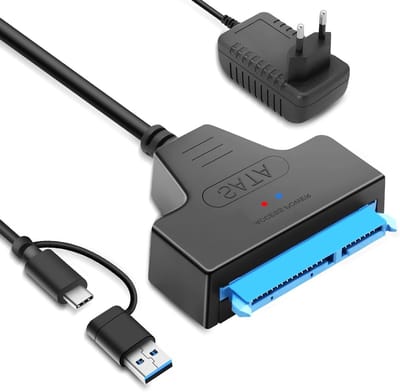 USB adapter voor externe en interne harde schijven 2.5 & 3.5 SSD/HDD met 12V 2A voeding, compatibel met Windows, Mac en Linux - Ideaal voor dataoverdracht en opslaguitbreiding